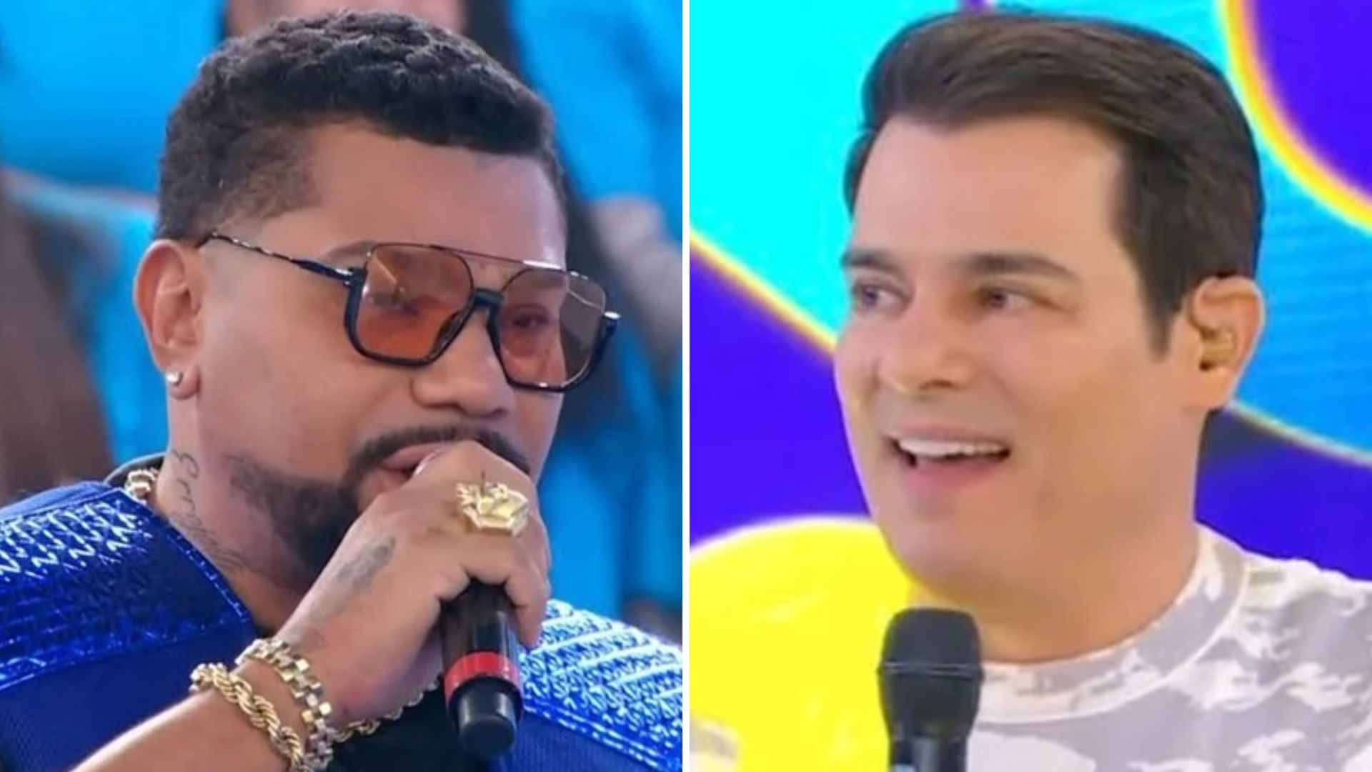Portiolli brinca com fama de mentiroso de Naldo no ‘Domingo Legal’: “Inventou esse programa”