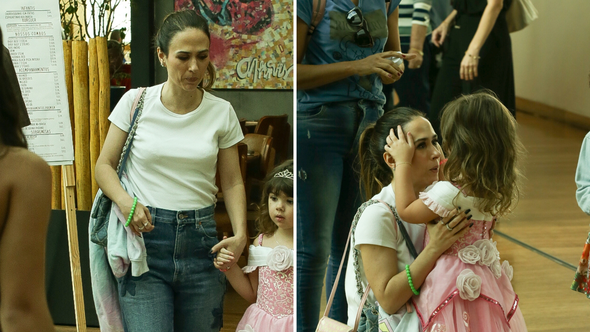 Tatá Werneck passeia com a filha, que encanta com vestido de princesa