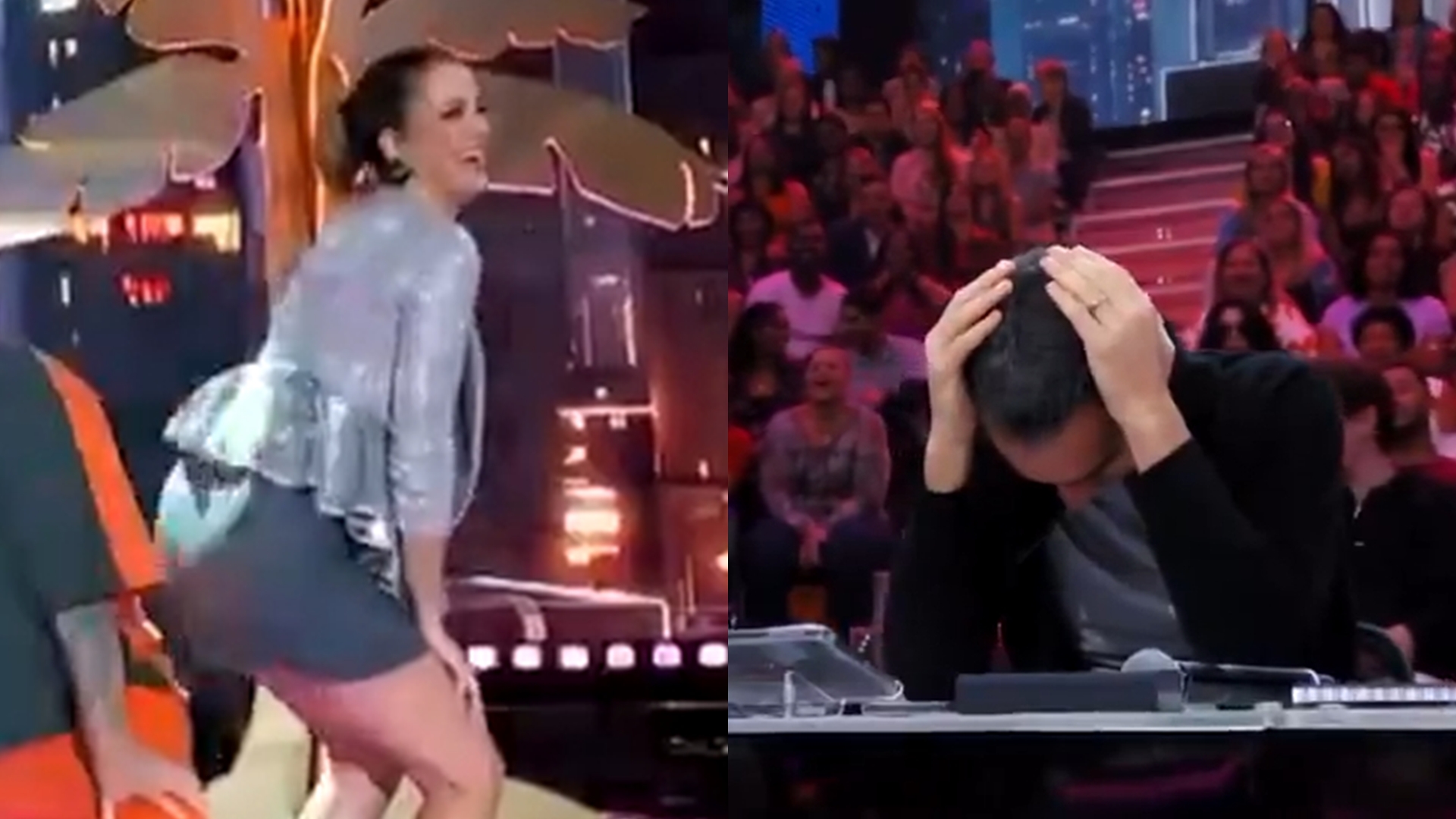 Ticiane Pinheiro faz quadradinho de oito na Globo e choca Cesar Tralli; assista