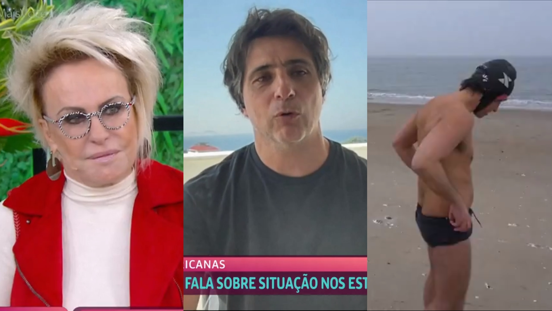 Guga Chacra aparece de sunga no Mais Você e Ana Maria Braga reage: “Falta de juízo total”