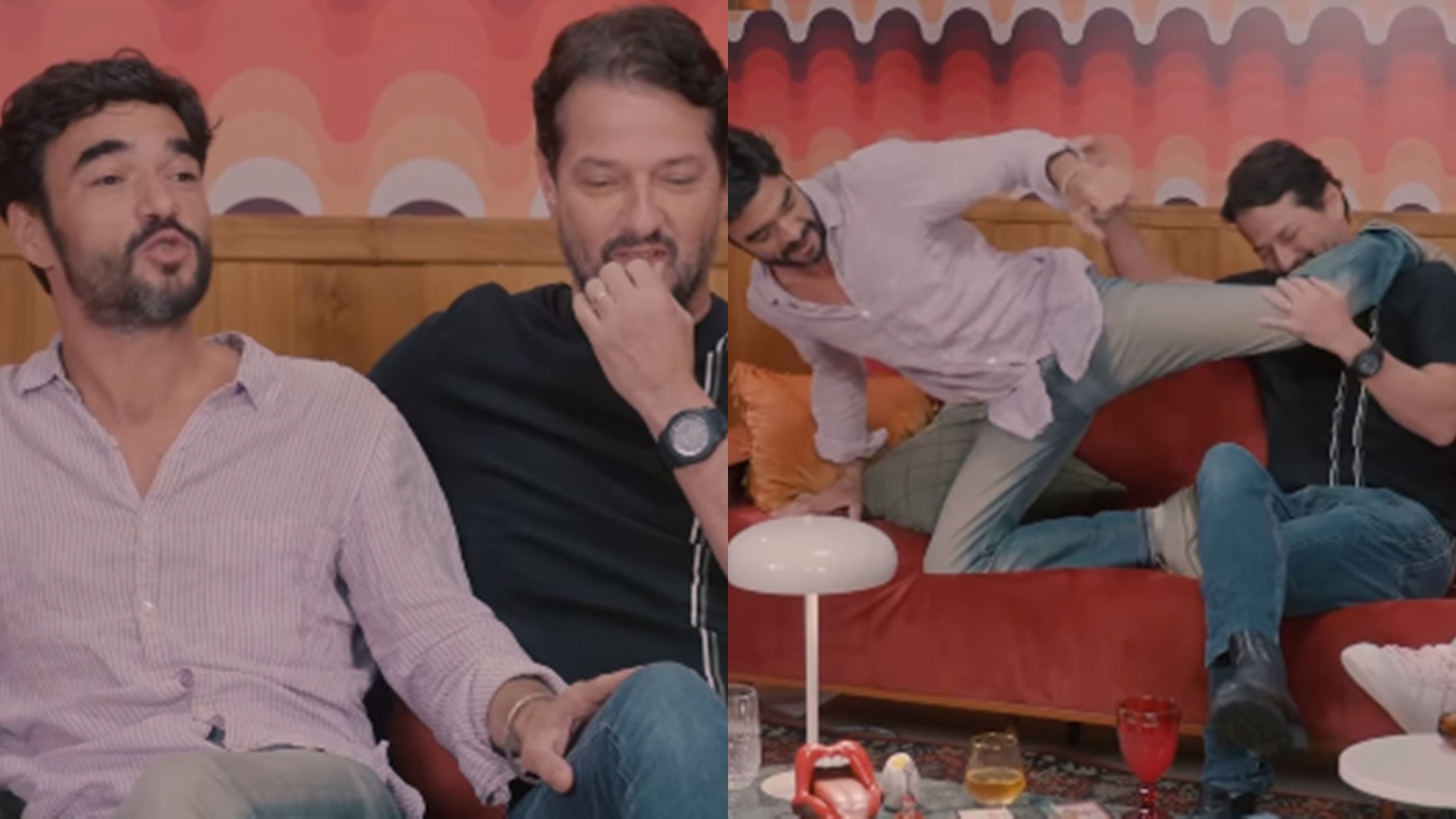 Caio Blat revela momento quente e bizarro de Marcelo Serrado com mulher: “Sufocando”
