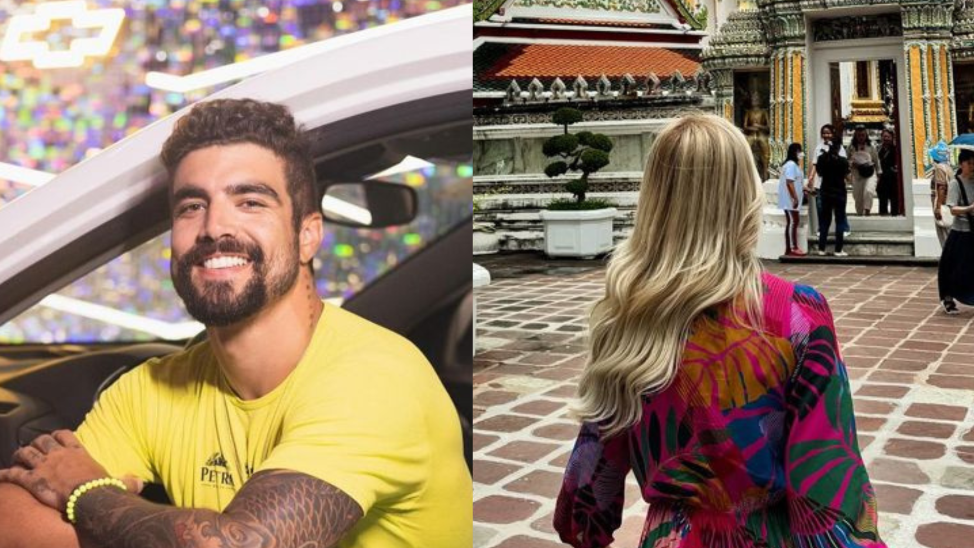 Tá rolando? Caio Castro é flagrado com atriz, com quem já viveu affair, em viagem