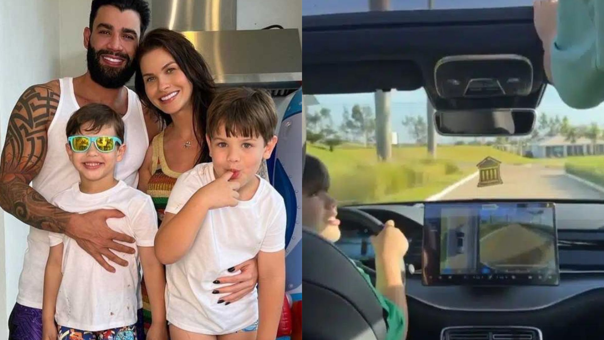 Gusttavo Lima é criticado por deixar filho de 7 anos dirigir em vídeo: “Loucura”