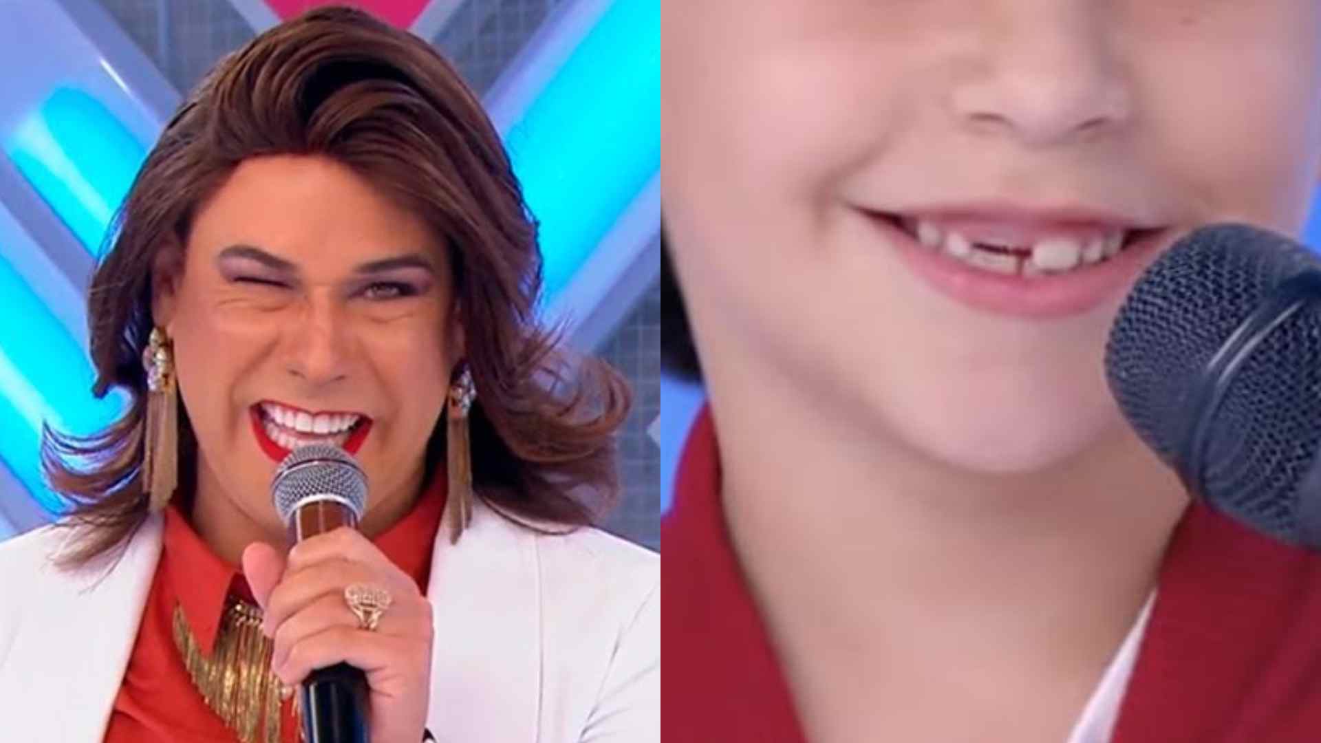 Filho de Tiago Barnabé, a Narcisa do SBT, faz rara aparição no ‘Domingo Legal’