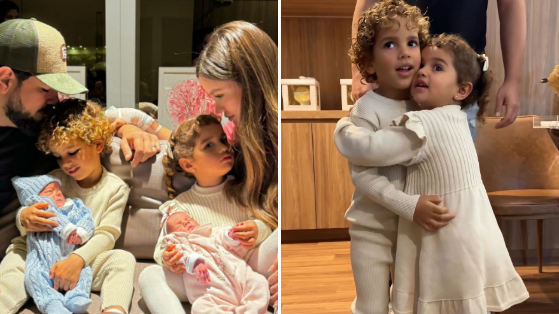 Gêmeos de Sorocaba saem da UTI e conhecem irmãos mais velhos: “Primeiro encontro”