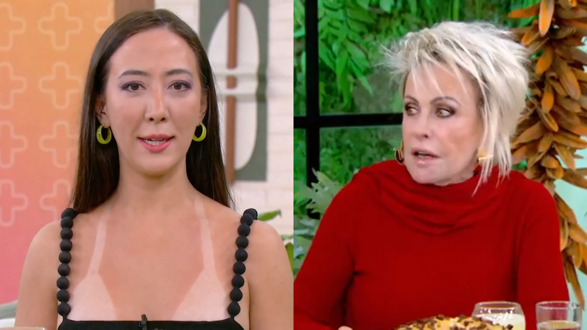 Repórter do Mais Você surge com marquinha de biquíni e surpreende Ana Maria Braga