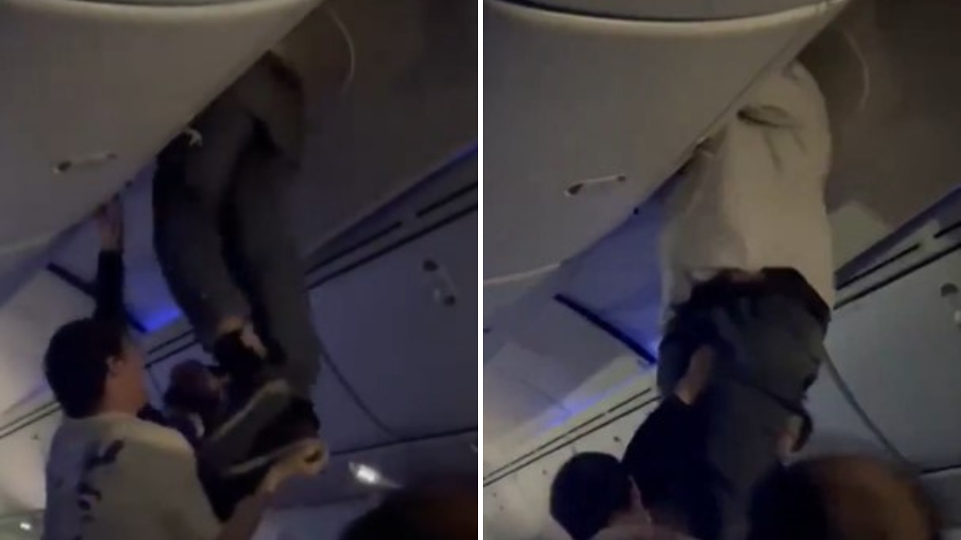 Passageiro é retirado de compartimento de bagagens em vídeo de aeronave que pousou emergencialmente