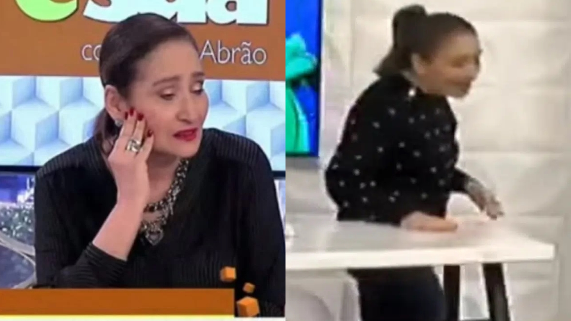 Sonia Abrão leva tombo ao vivo e desespera jornalistas com grito: “Calma”