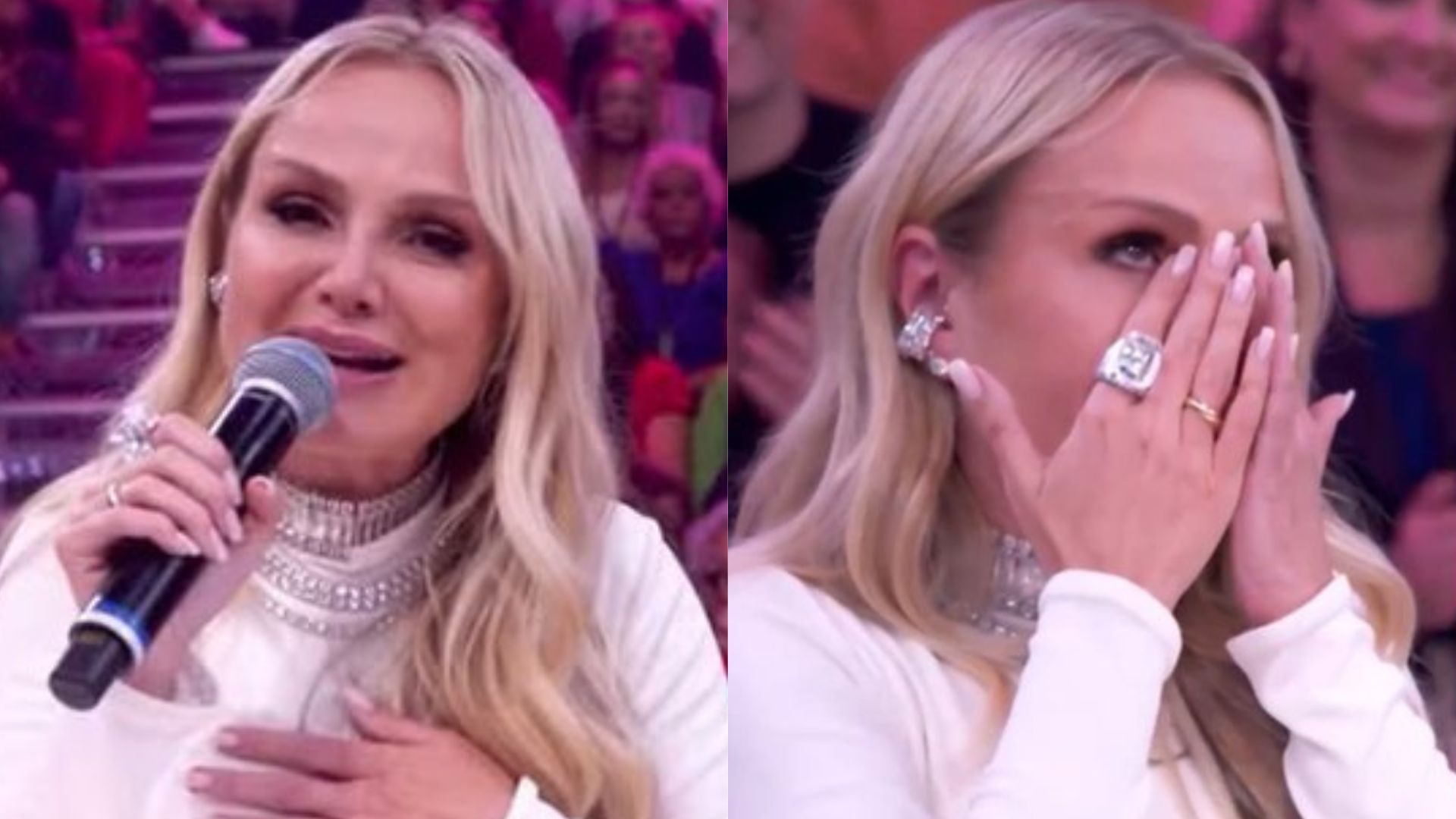 Eliana fica aos prantos com surpresa de Huck no ‘Domingão’: “Meu paizinho”