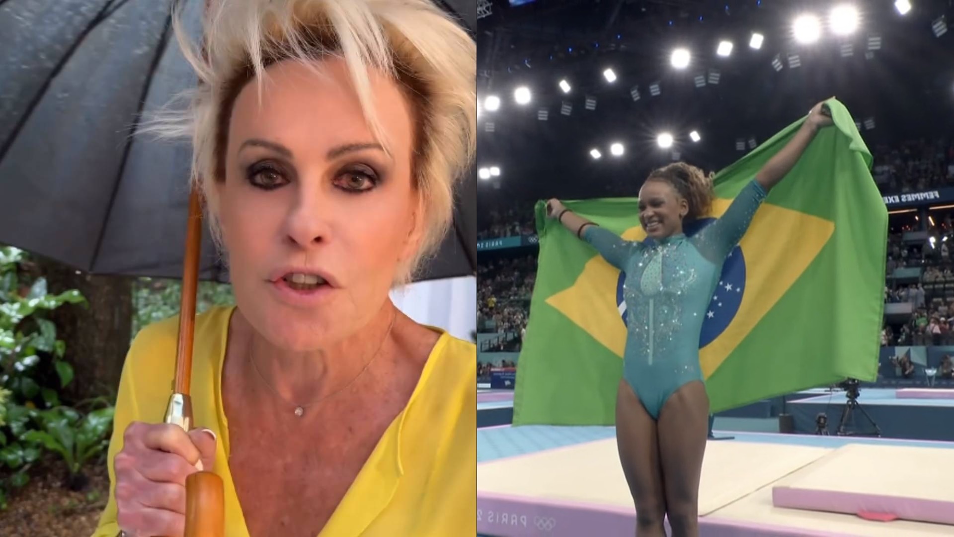 Afastada da Globo, Ana Maria Braga comemora vitória de Rebeca Andrade: “É gigante”