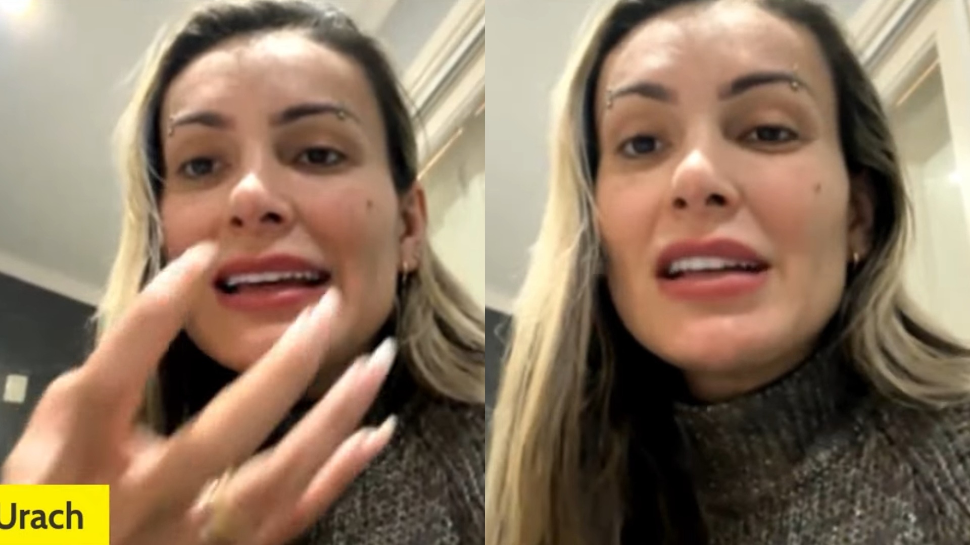 Após dividir a língua, Andressa Urach confirma piercing na genital: “Tá doendo”