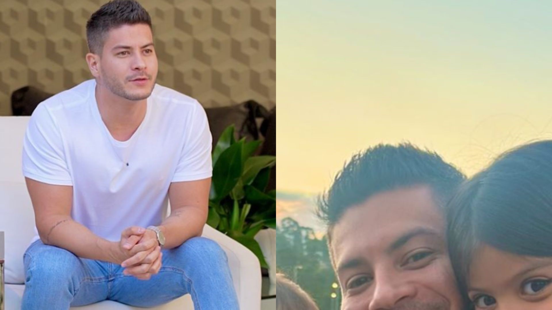 Arthur Aguiar surge em cliques inéditos com os filhos e web reage: “Cara do pai”