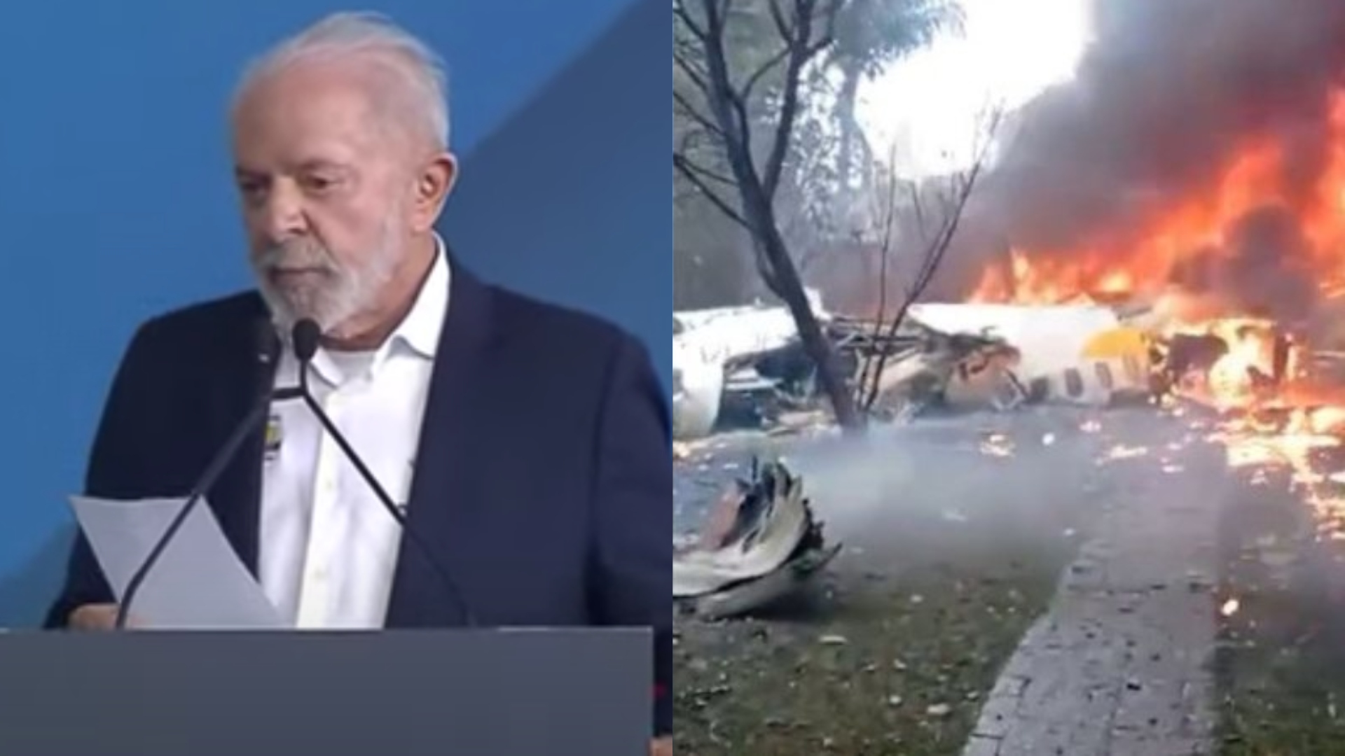 Lula se pronuncia após queda do avião em Vinhedo e determina: “Luto oficial de 3 dias”