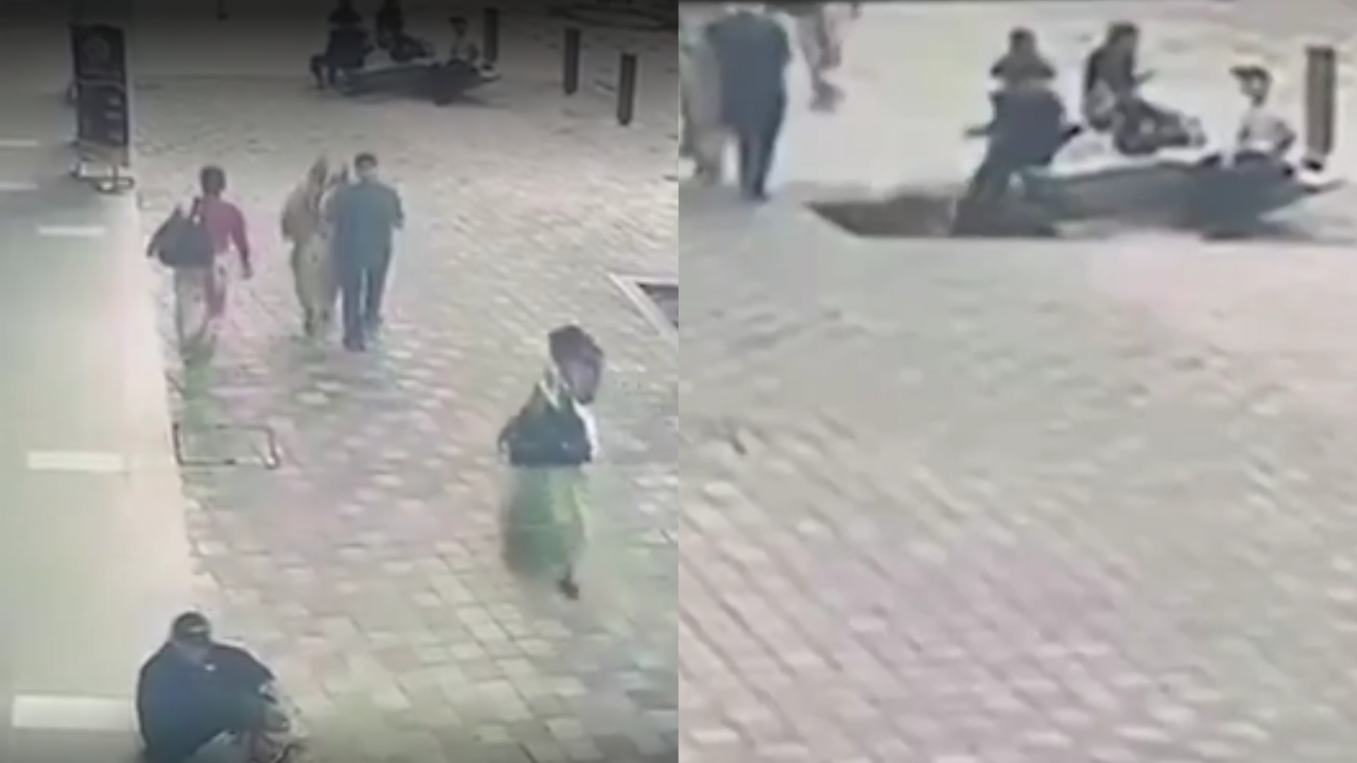 Mulher é engolida por buraco que se abre na calçada e desaparece; veja o momento