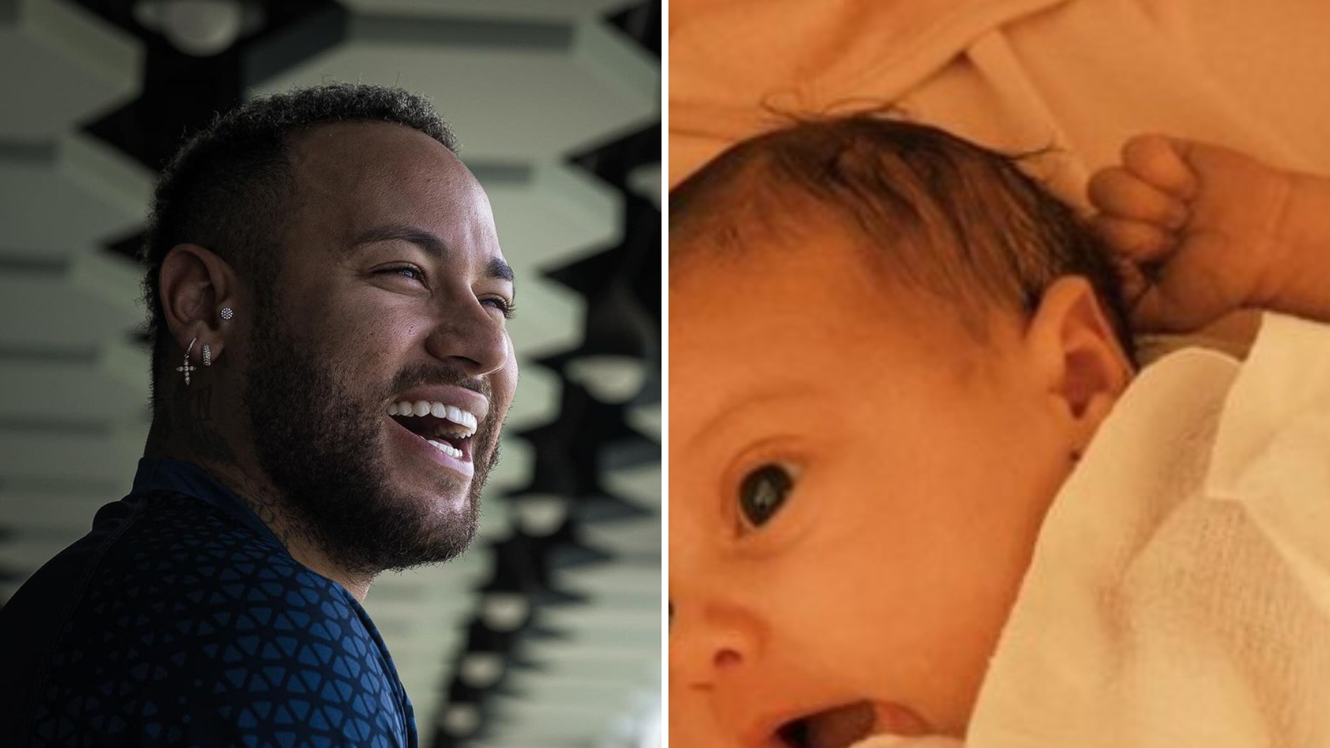Neymar celebra 1º mês de vida da filha caçula, Helena, com clique fofíssimo