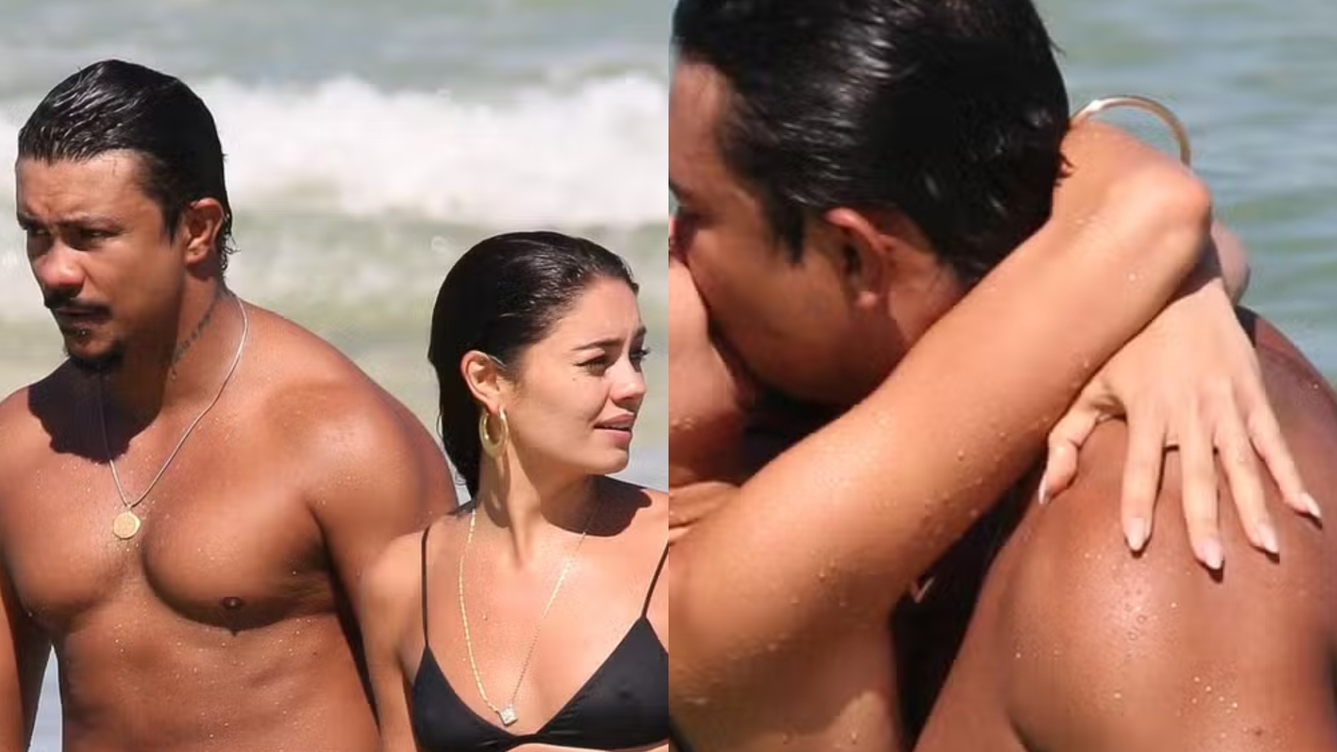 Clima esquentou! Sophie Charlotte e Xamã são flagrados agarrados aos beijos