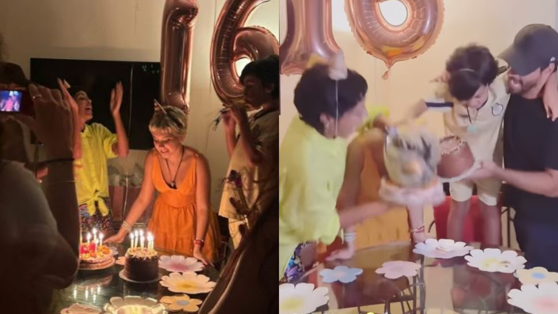 Ela cresceu! Flor, filha de Bela Gil, completa 16 anos e ganha bolo na cara da família