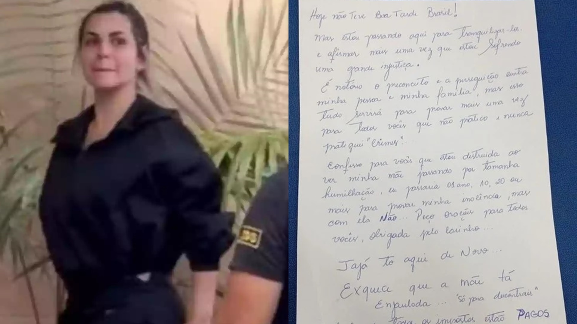 Deolane Bezerra pede socorro em carta após ser presa com a mãe: “Estou sofrendo”