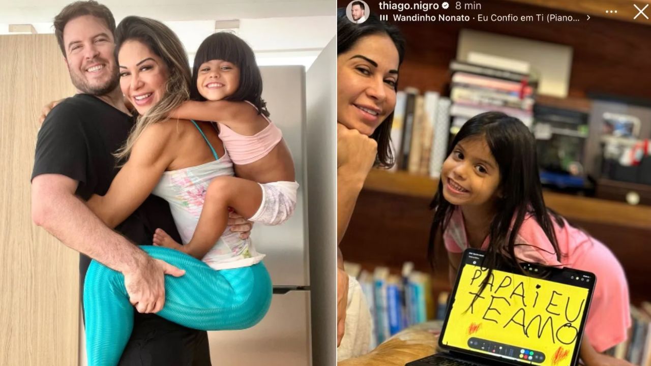 Thiago Nigro polemiza ao homenagear filha de Maira Cardi: “Papai”