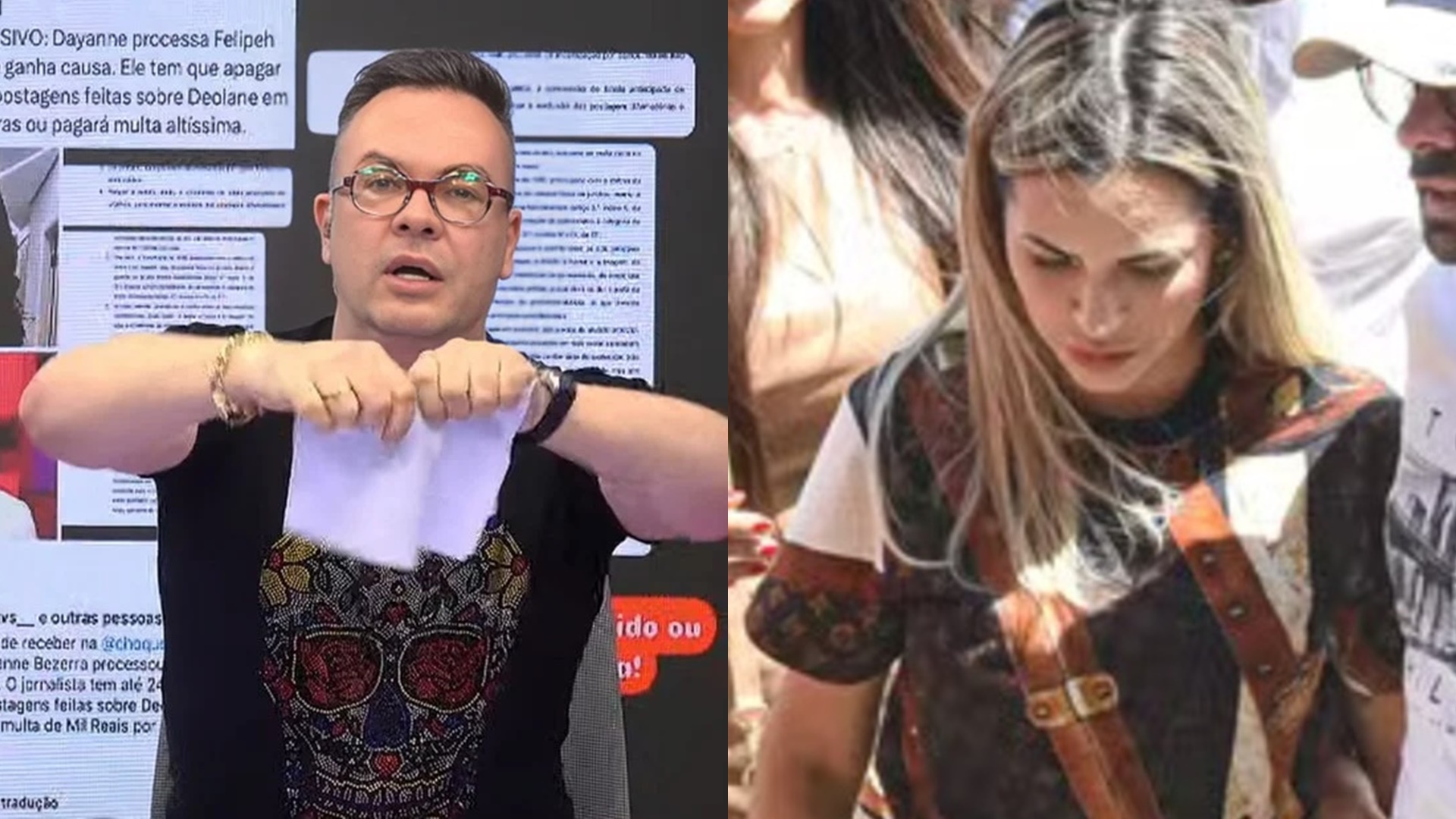 Felipeh Campos explode e rasga notificação de processo das irmãs de Deolane: “Lixo”