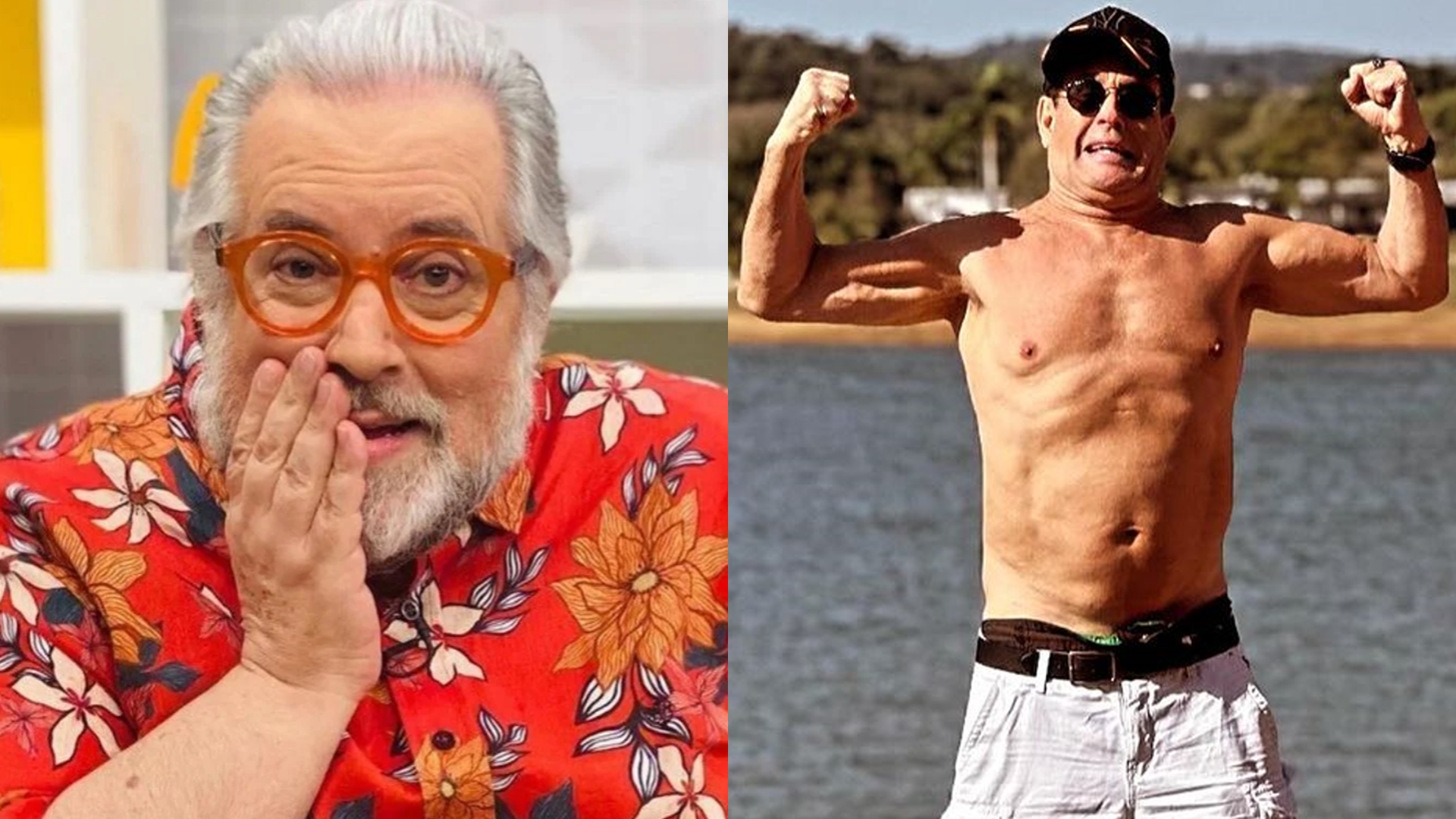 Sérgio Mallandro coloca parte do corpo para fora e pede para Leão Lobo analisar: “Te dá tesão?”