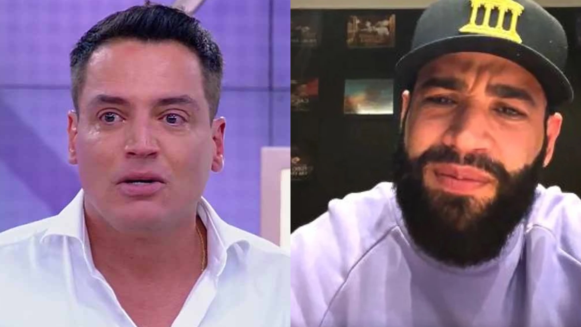 Leo Dias chora e é tranquilizado por Gusttavo Lima após pedido de prisão do sertanejo: “Calma”