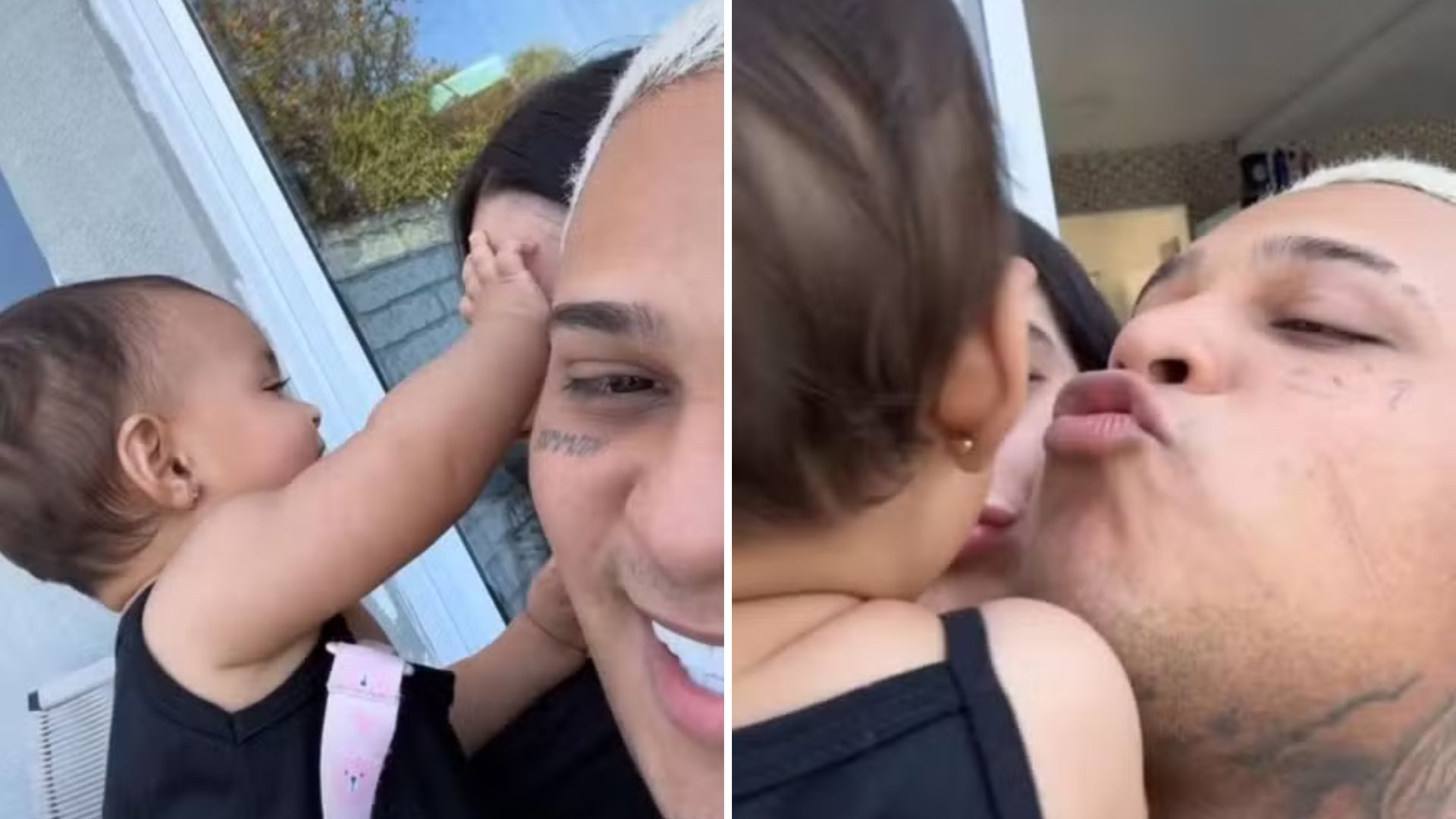 Nada aconteceu? MC Ryan brinca com a namorada e a filha após agressão