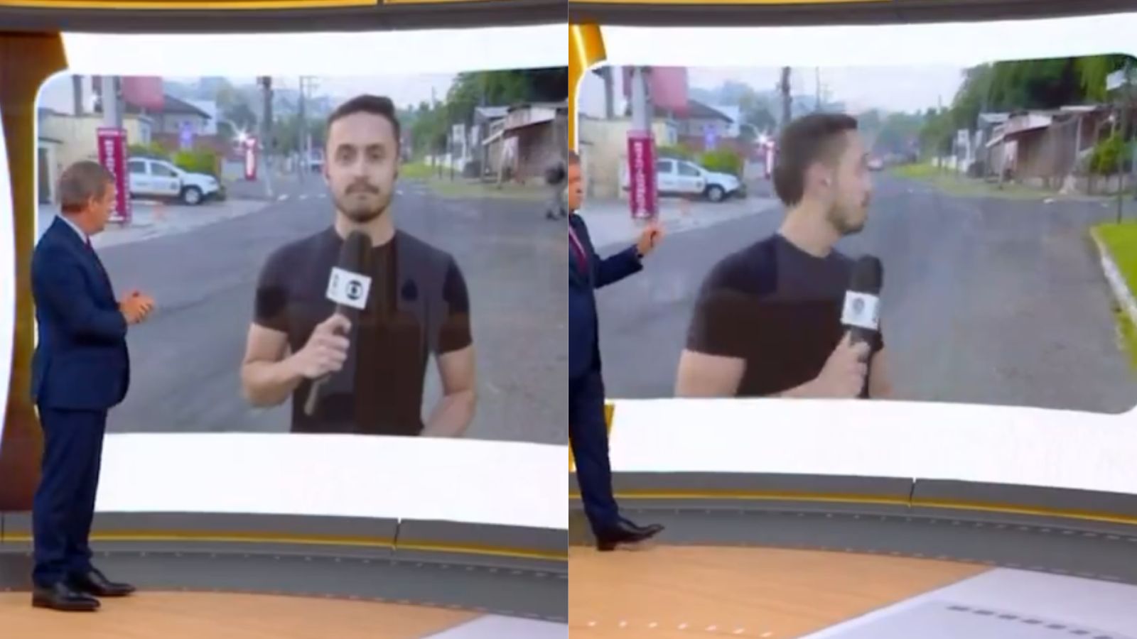 Ao vivo, repórter da Globo é surpreendido por tiros; veja o momento