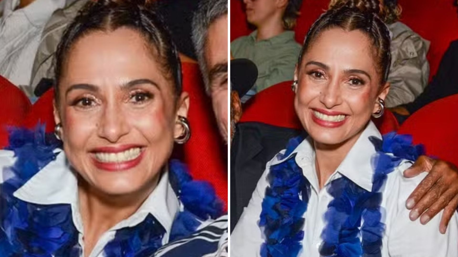 Camila Pitanga faz rara aparição com namorado gato em evento