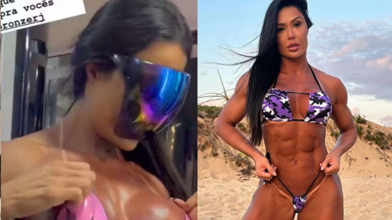 Gracyanne Barbosa mostra bronzeado e deixa escapar tatto íntima: ‘Belo’