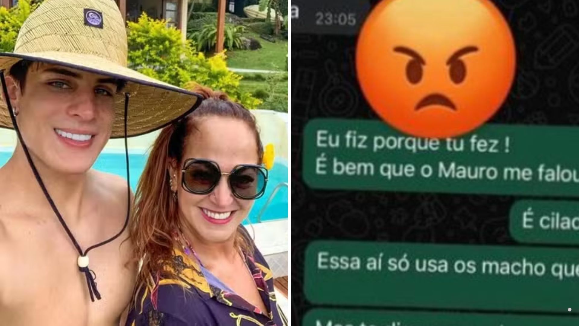 Ex-Fazenda Tiago Ramos acusa mãe de Neymar Jr. de traição: veja print