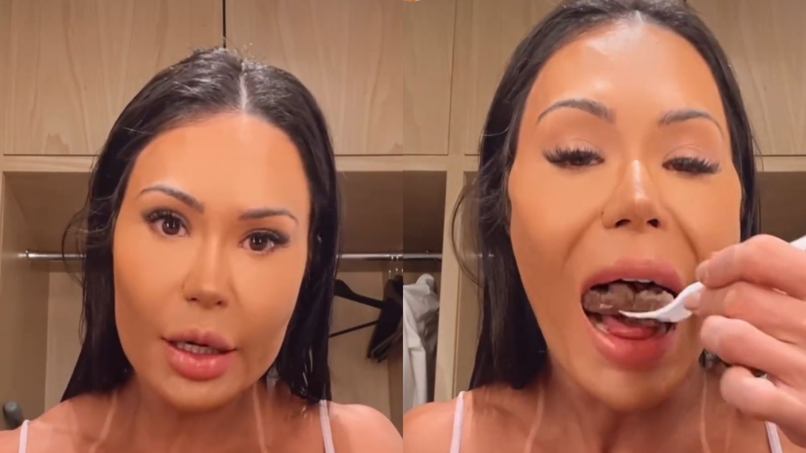 Gente? Gracyanne Barbosa come carne congelada e dispara: “Aqui não tem mimimi”