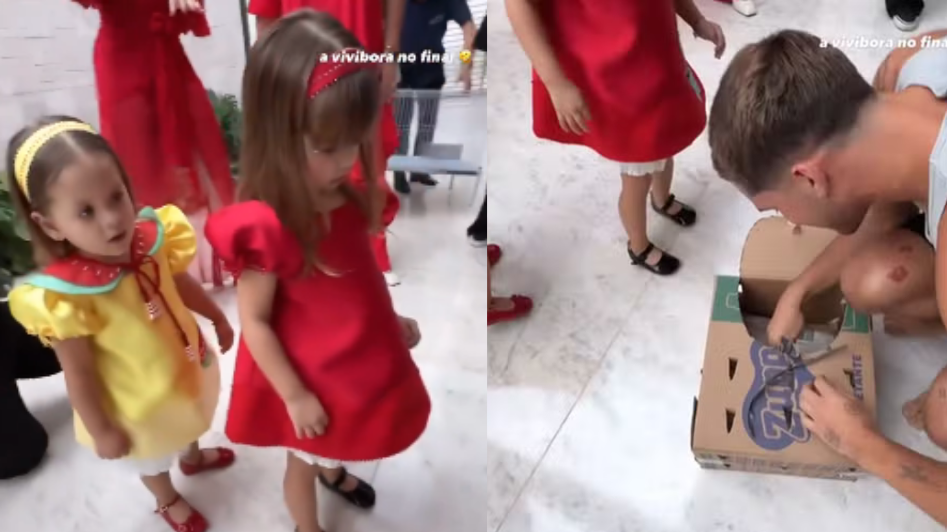 João Guilherme dá presente inusitado para as sobrinhas, Maria Flor e Maria Alice