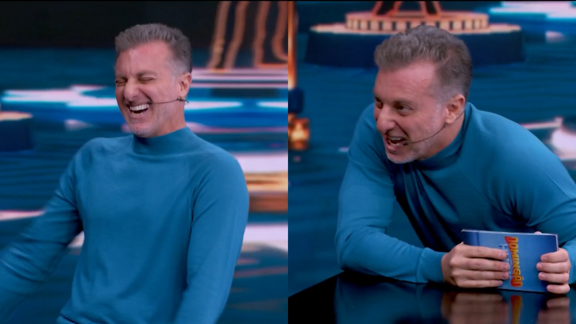Luciano Huck tem crise de riso no Domingão e pede ajuda da produção