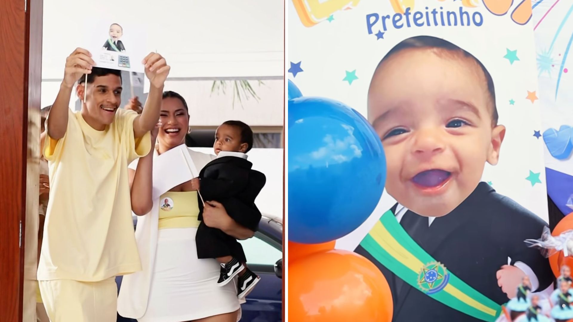 Luva de Pedreiro celebra ‘mesversário’ do filho com tema inspirado nas Eleições 2024