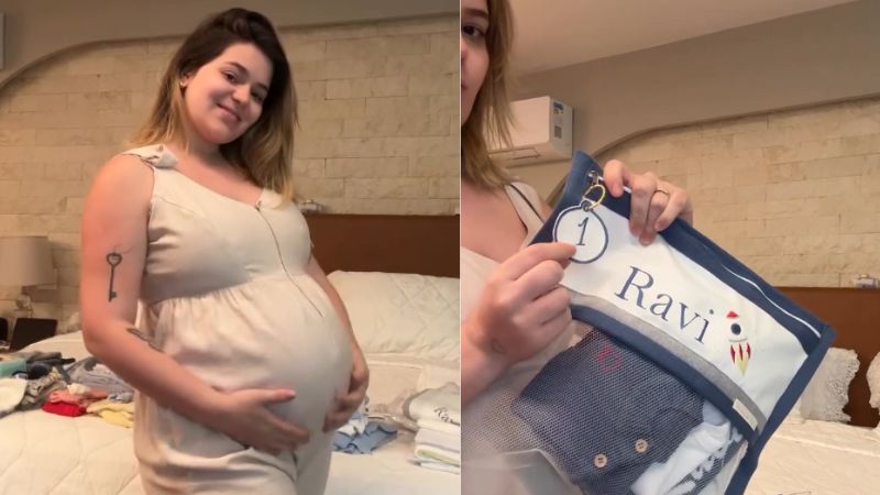Prestes a dar à luz, Viih Tube mostra mala de maternidade pronta: ‘Precavida’