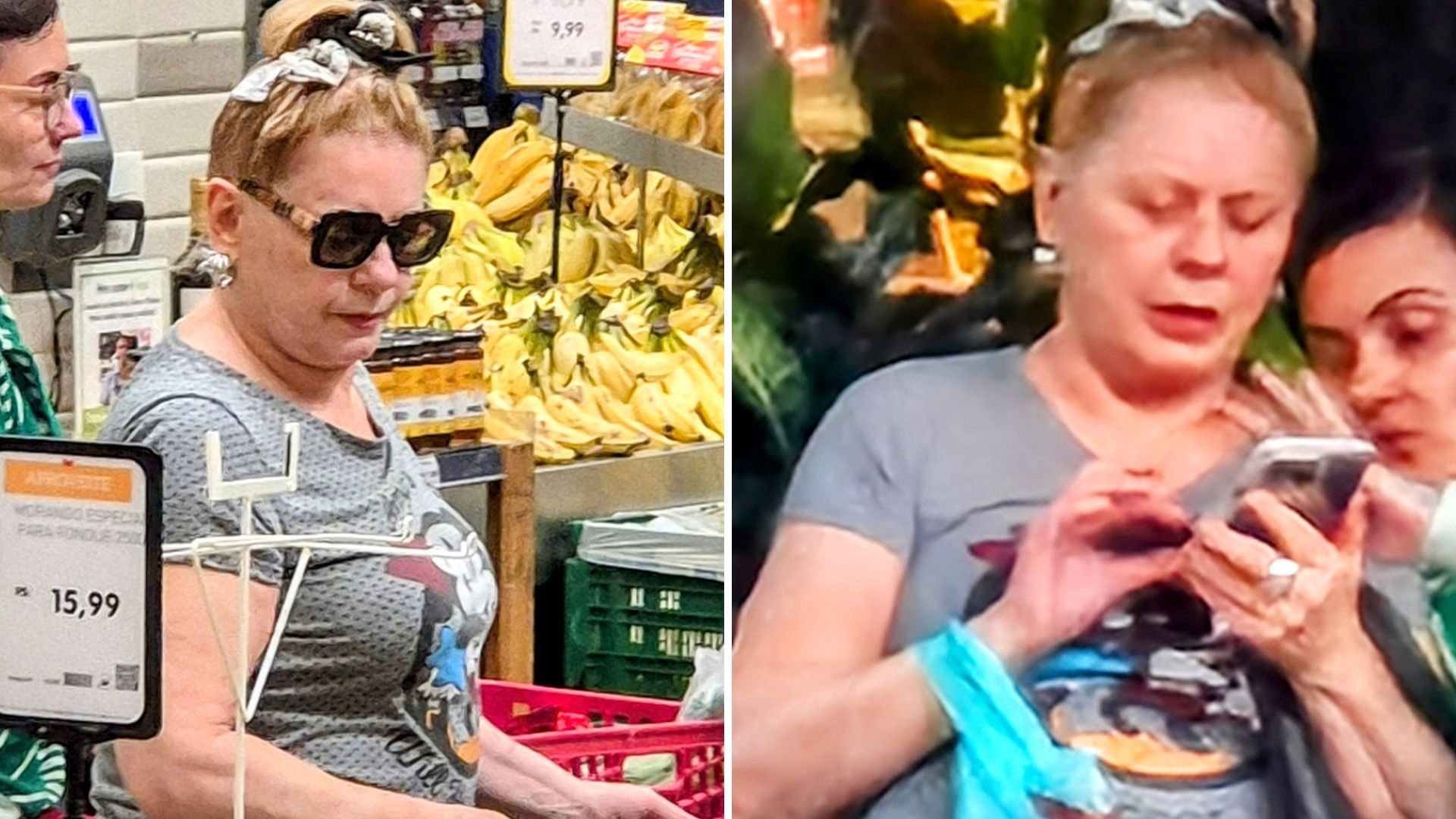 Gente como a gente! Vera Fischer é vista fazendo compras no mercado com a filha