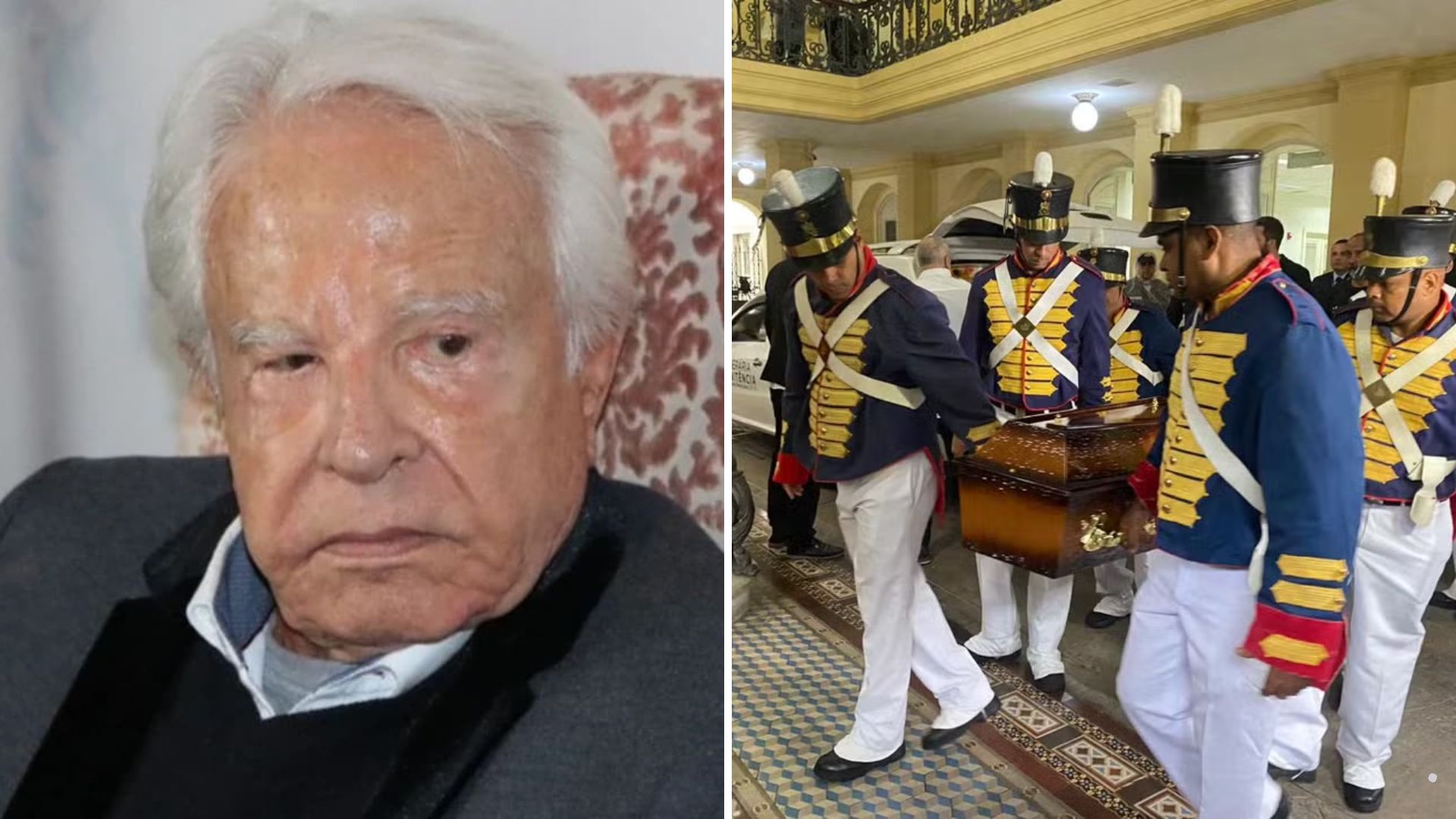 VÍDEO: Corpo de Cid Moreira é escoltado pela Guarda de Honra da PM