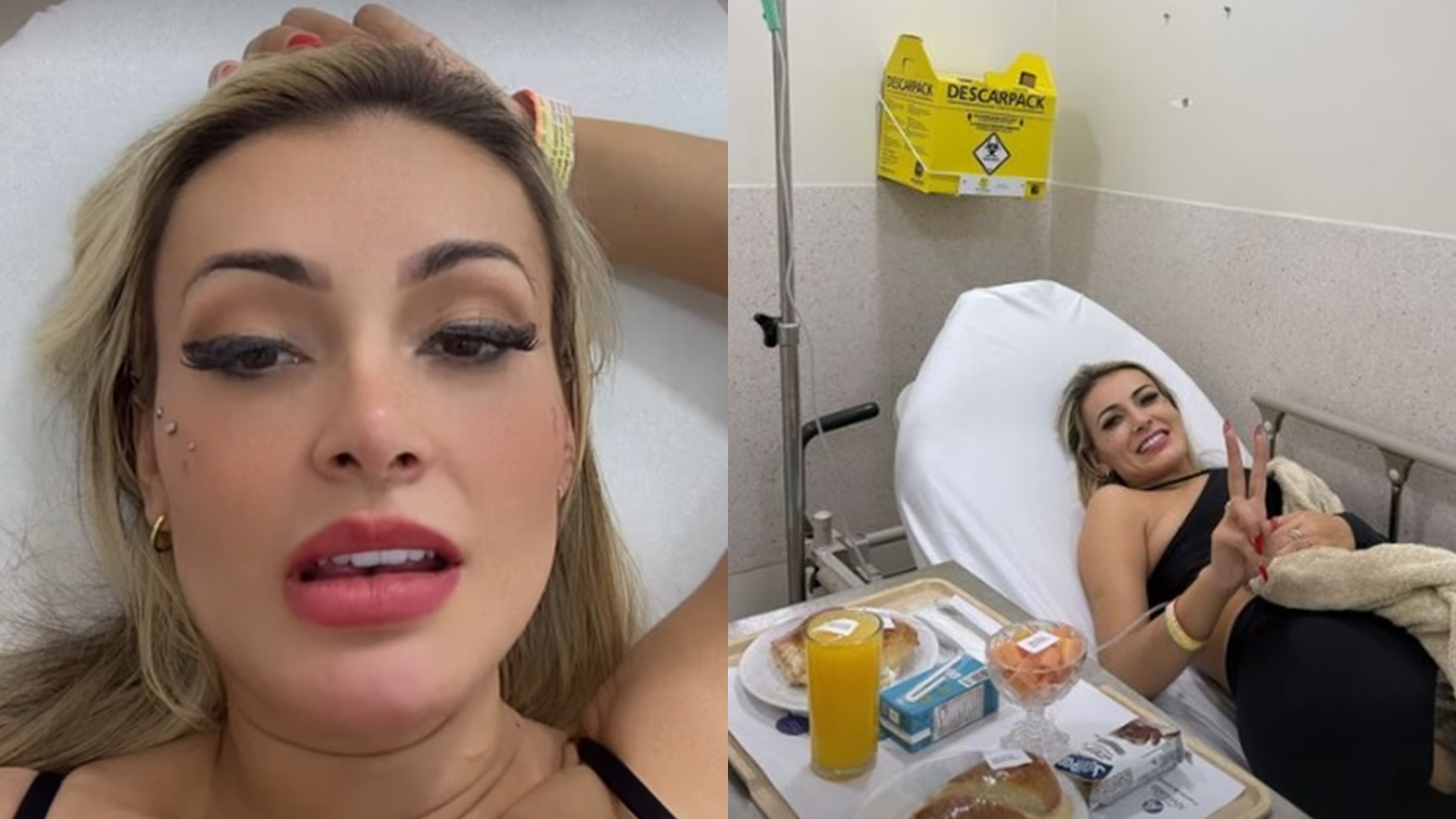 Andressa Urach volta para o hospital com dor nas partes íntimas: ‘Não consigo caminhar’