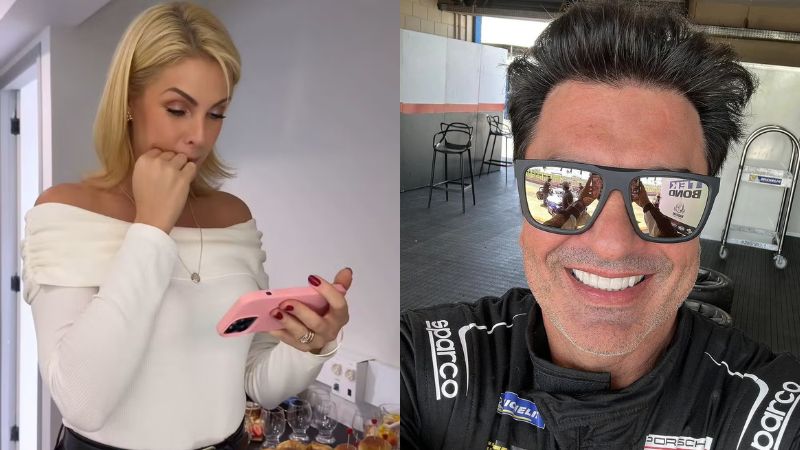 Ansiosa, Ana Hickmann assiste a corrida de Edu Guedes pelo celular: ‘Coração na mão’