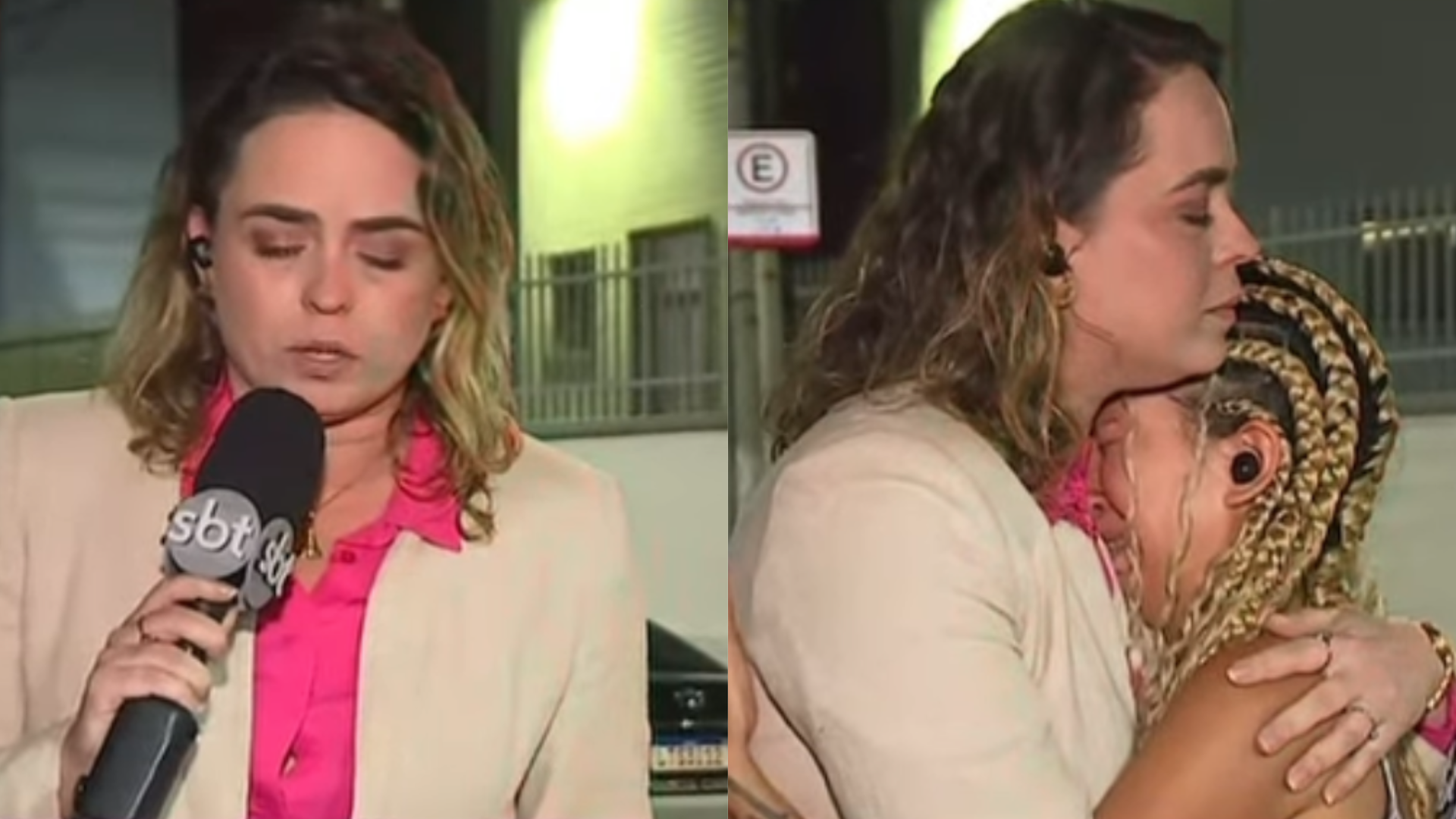 Repórter do SBT abraça mulher que perdeu o pai e quebra regra ao vivo; confira
