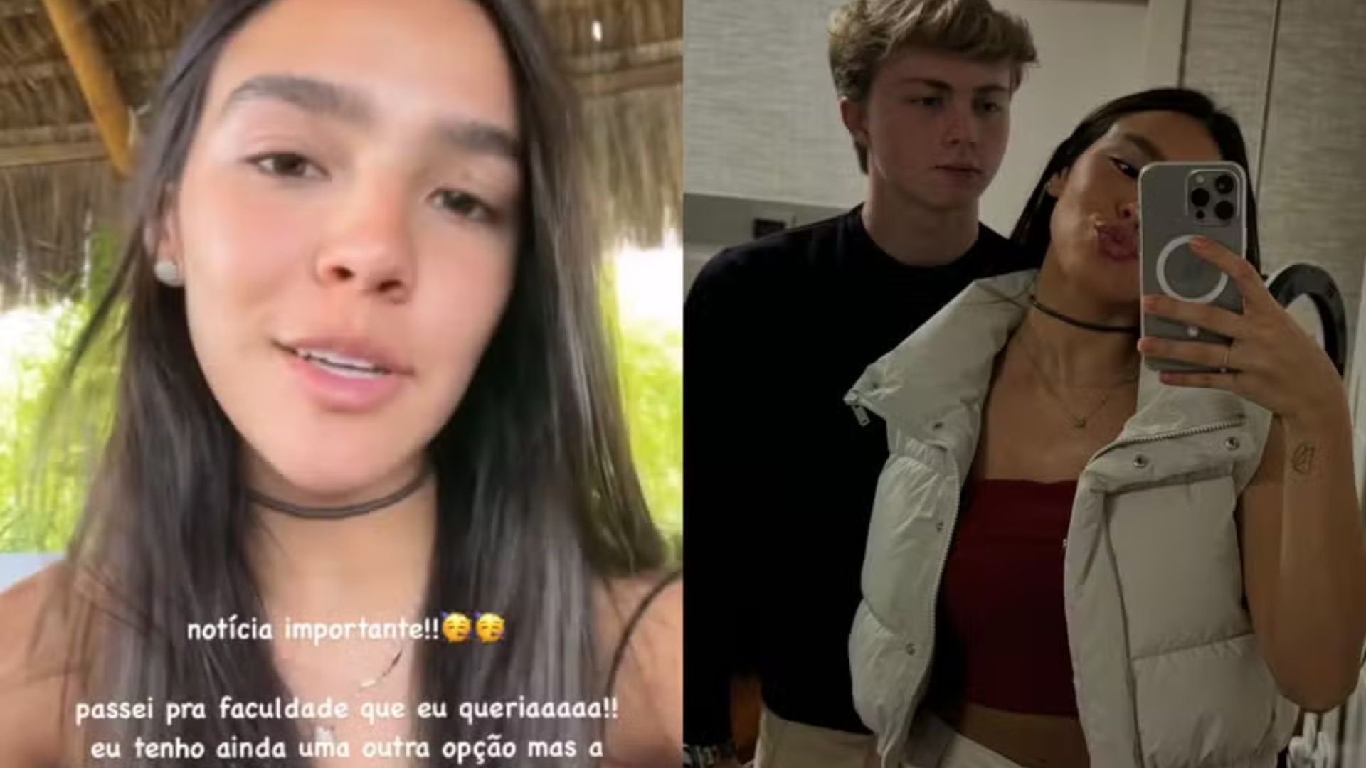 Namorada de Benicio Huck, comemora aprovação em faculdade: ‘Importante’