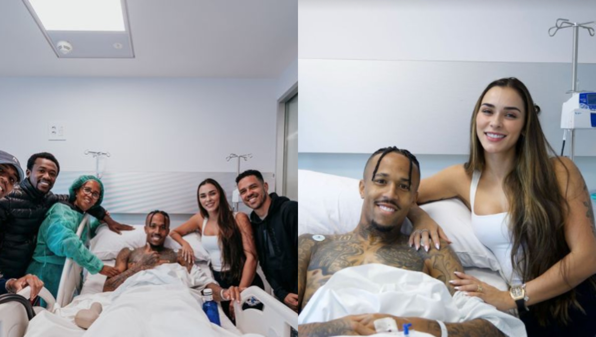 Esposa de Eder Militão faz declaração ao jogador no hospital: ‘Cuidando de você’