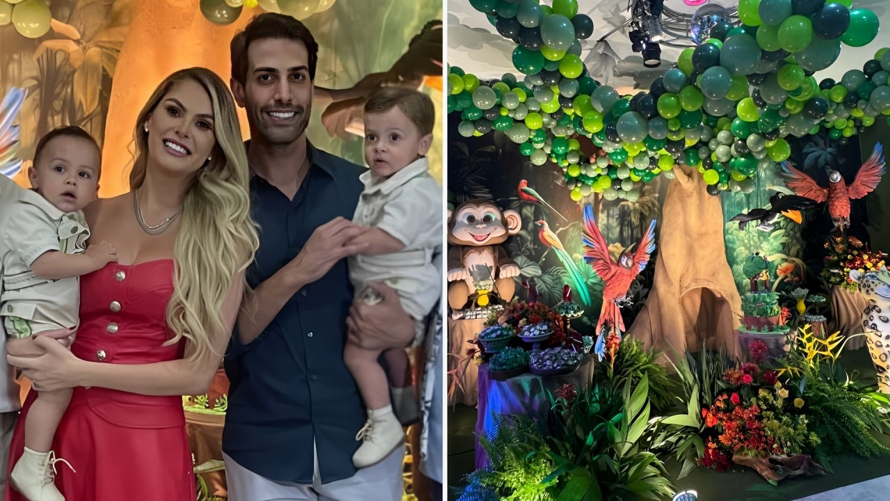 Gêmeos de Bárbara Evans completam 1 ano com festa luxuosa: veja os detalhes