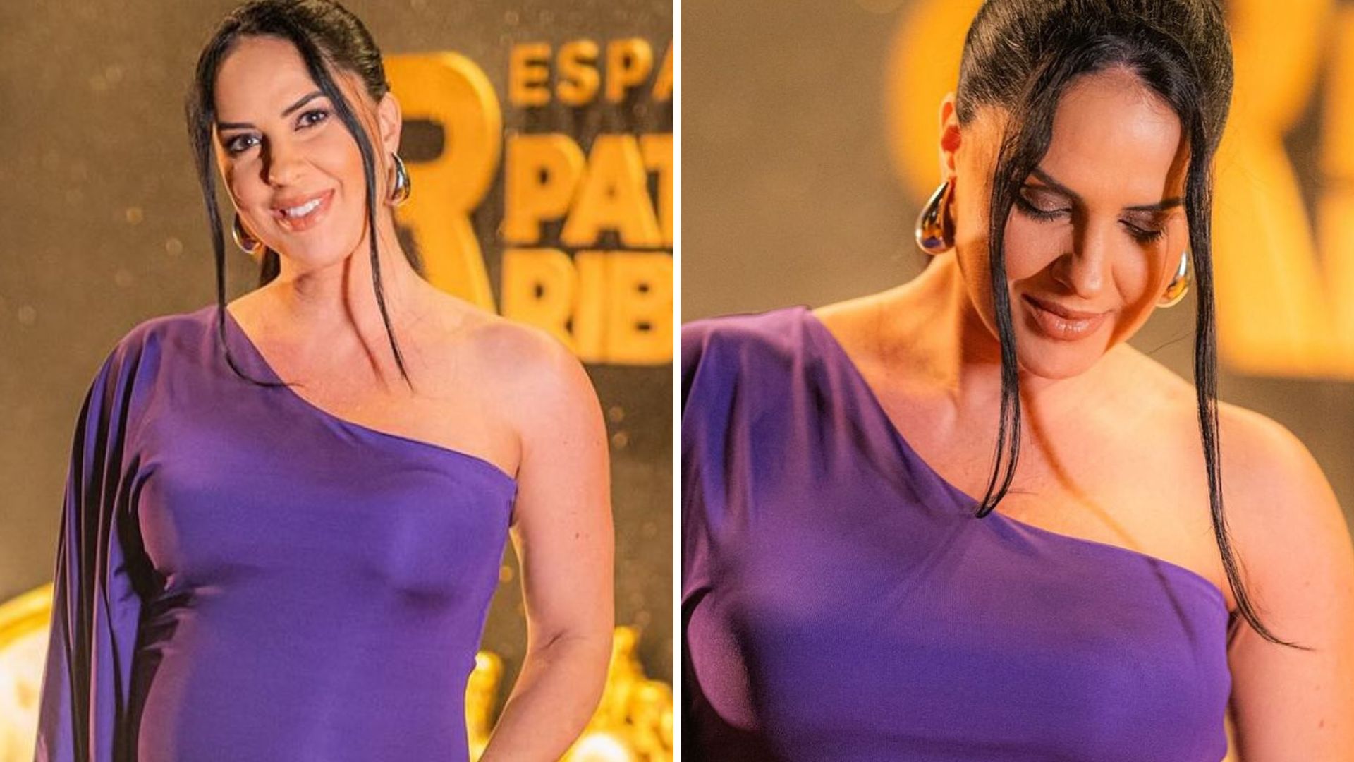 Graciele Lacerda marca barrigão de grávida no show de Zezé: ‘Em família’
