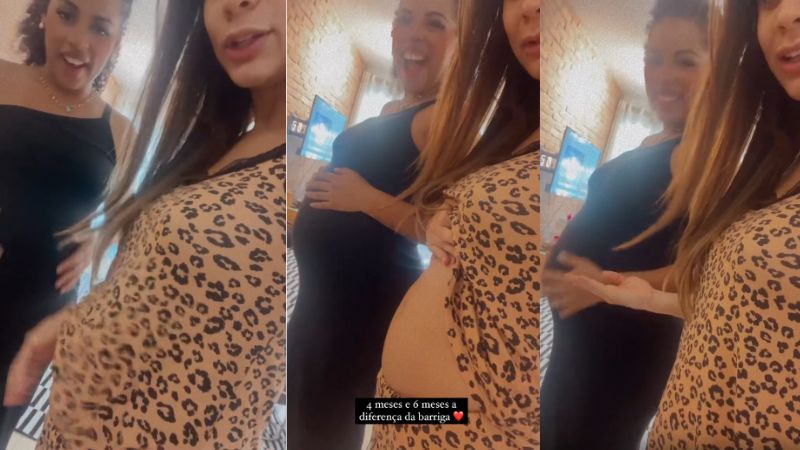 Grávida de quatro meses, Lexa mostra barriguinha e faz comparação: ‘A diferença’