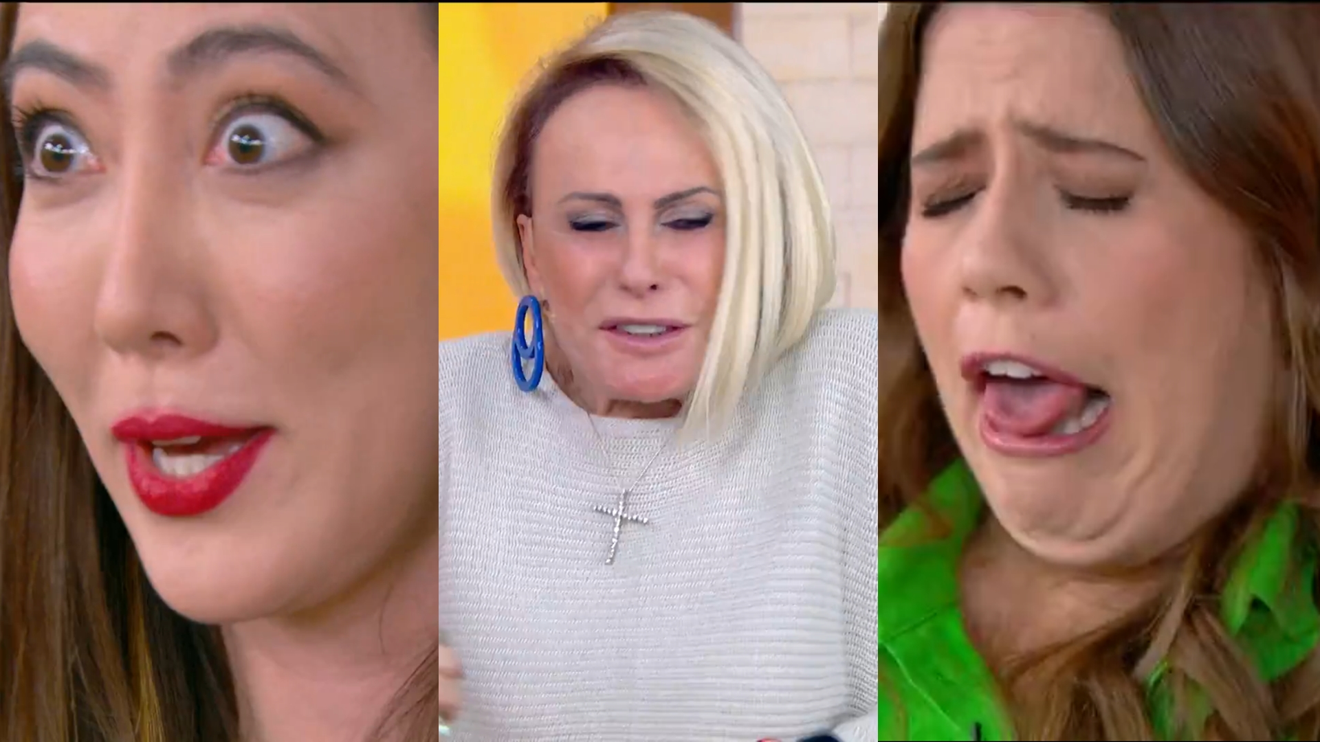 Ana Maria Braga, Tati Machado e Ju Massaoka ‘sofrem’ no Mais Você com brincadeira exótica