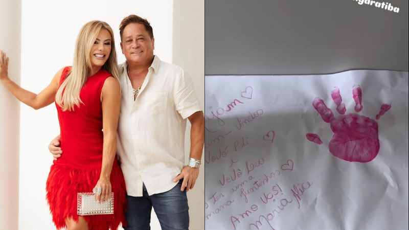 Poliana Rocha recebe cartinha fofa dos netos e se derrete: ‘Coisa linda’