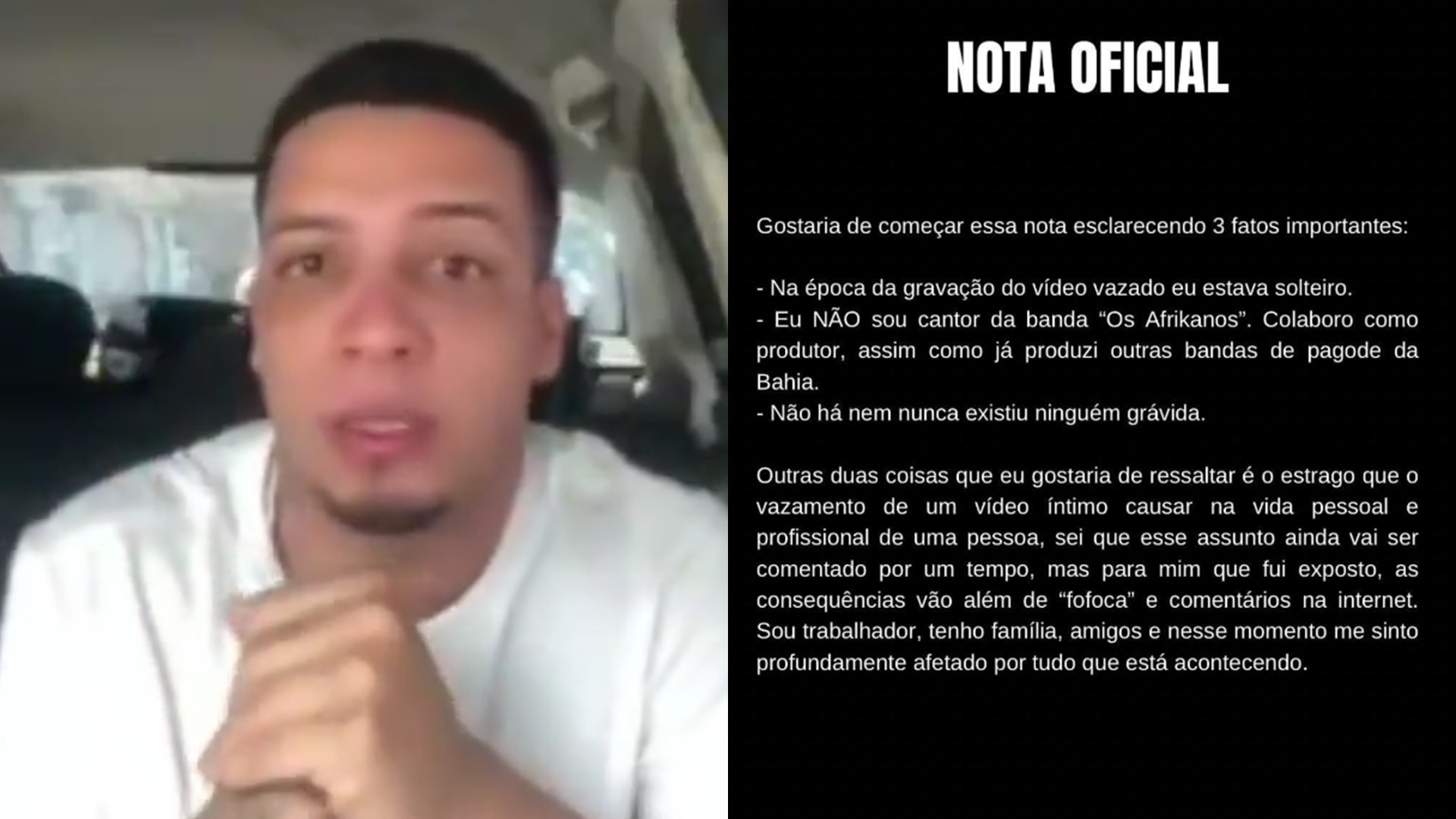 Produtor da Banda Os Africanos assume sexualidade após vídeo íntimo com outro homem: ‘Sou’