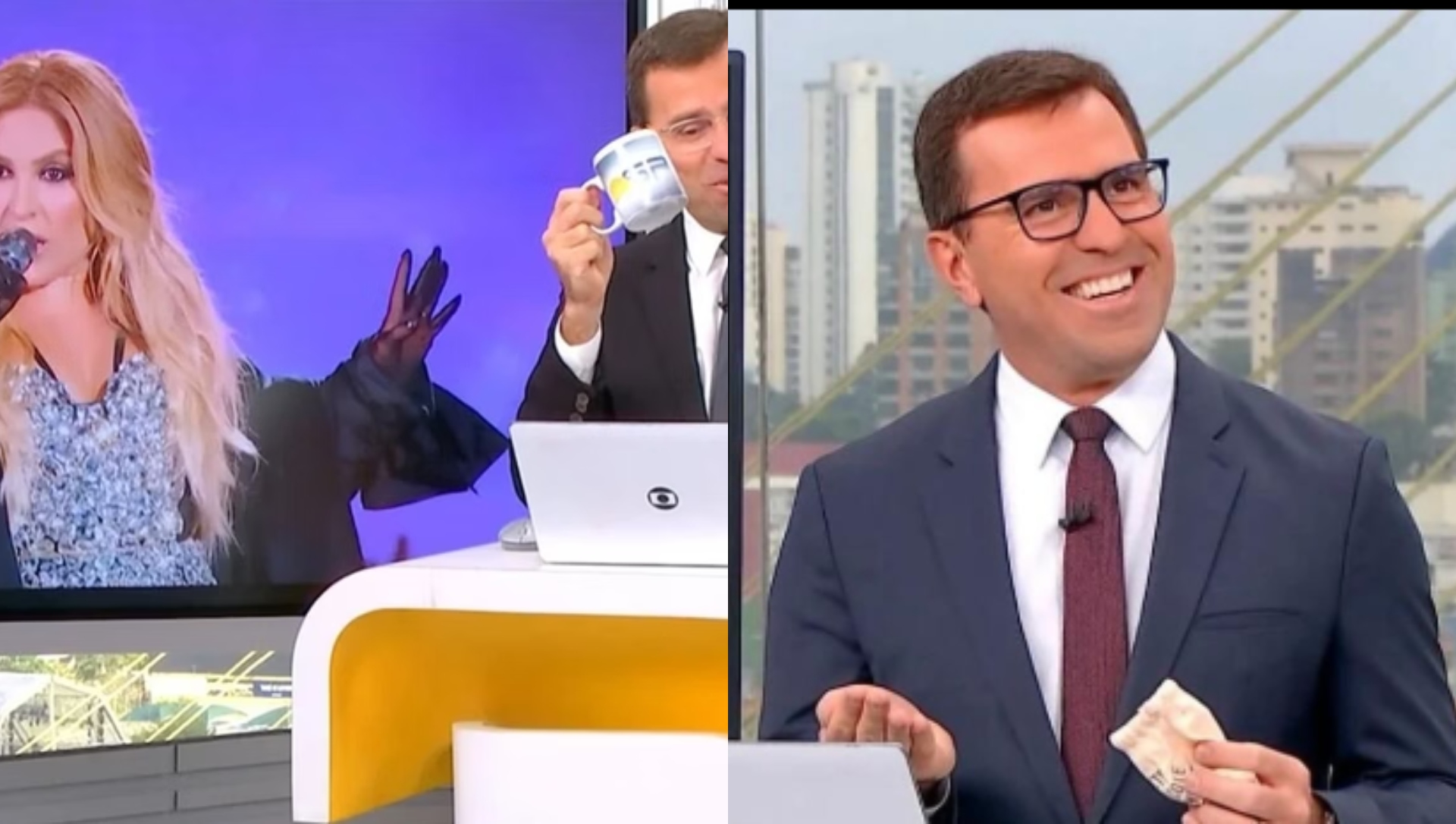 Rodrigo Bocardi recita música de Manu Bahtidão durante jornal ao vivo: ‘A gente quer’